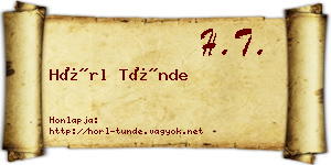 Hörl Tünde névjegykártya